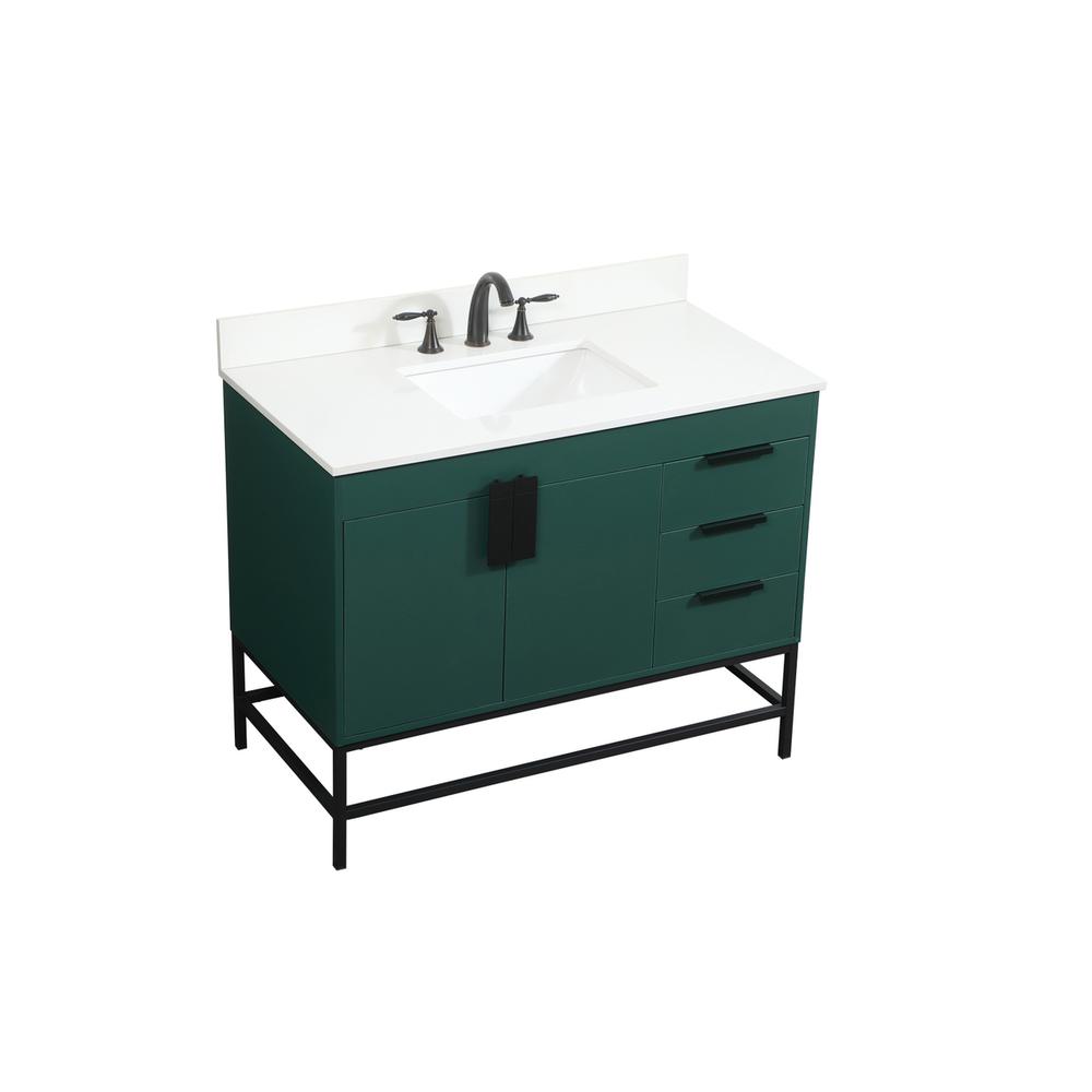 42 inch Single bathroom vanity in green with backsplash. Picture 8