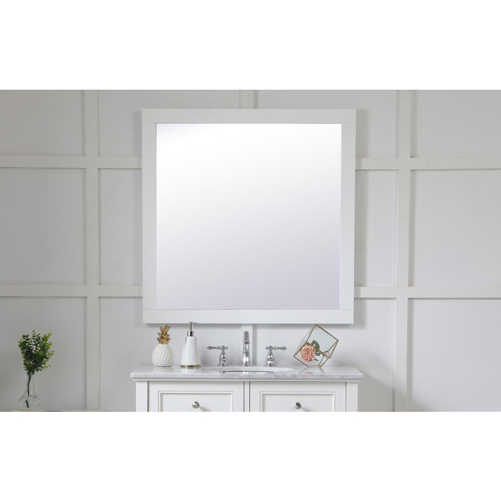 Aqua square vanity mirror 36 inch in White. Picture 7