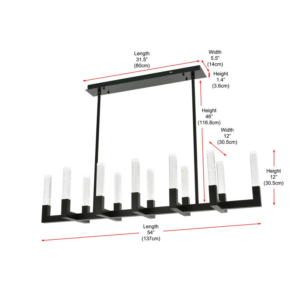 Noemi 54 inch Adjustable LED Pendant in Black. Picture 10