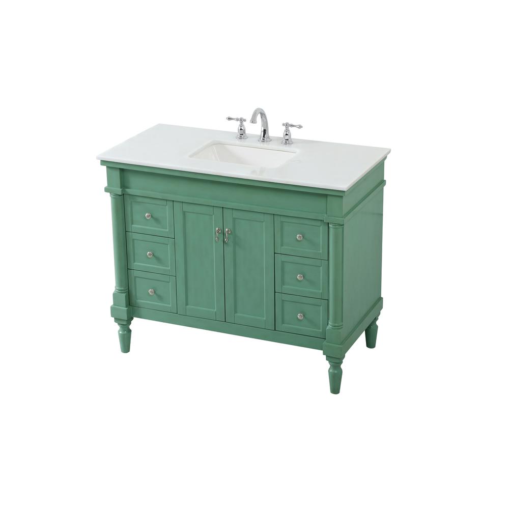 42 inch Single Bathroom vanity in vintage mint. Picture 8
