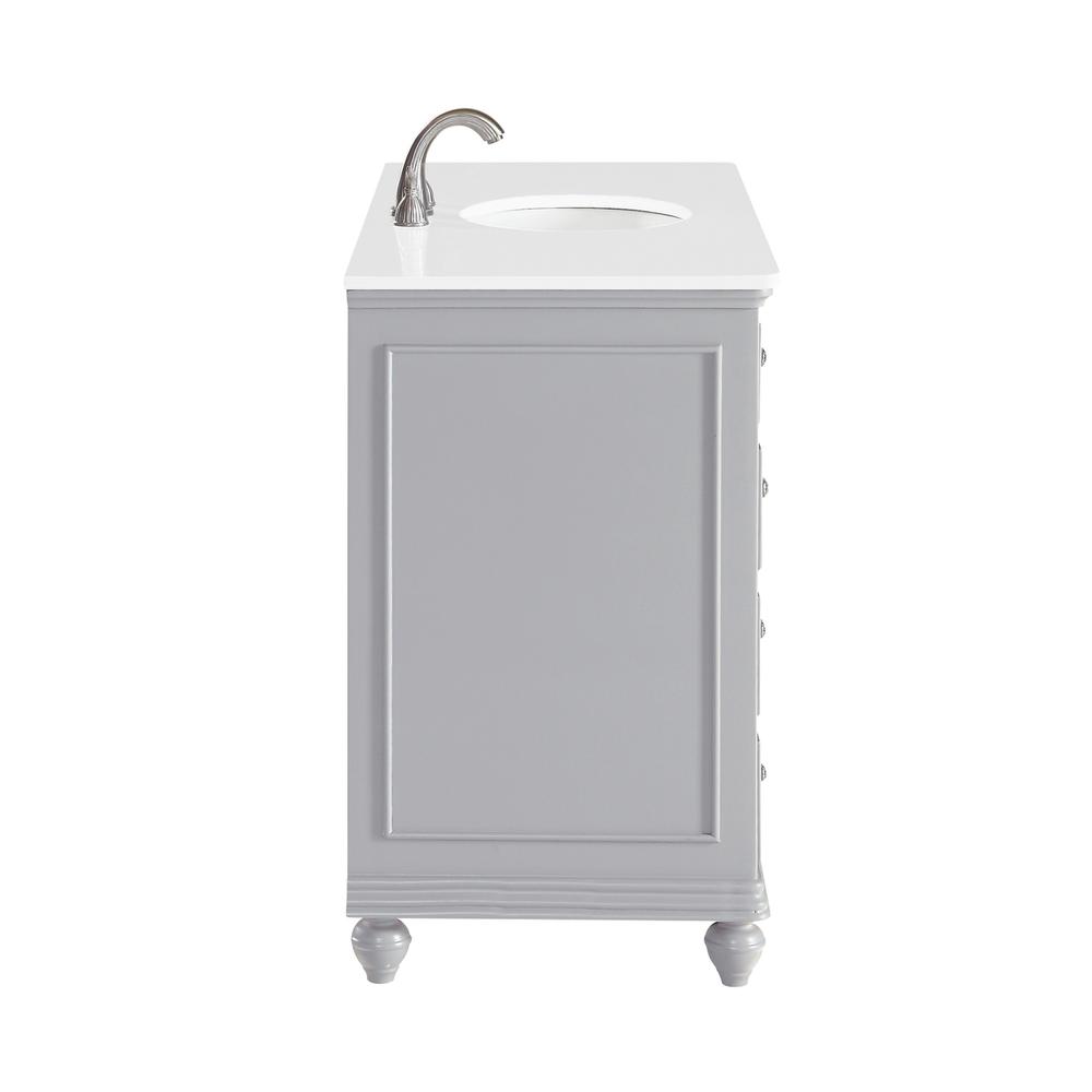 48 inch Single Bathroom vanity in Light Grey with ivory white engineered marble. Picture 2