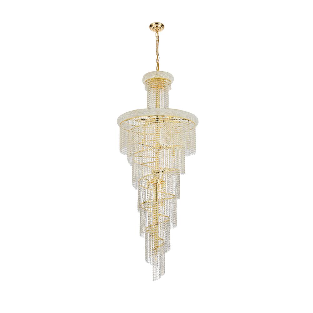 Spiral 28 light Gold Chandelier Clear Royal Cut Crystal. Picture 6