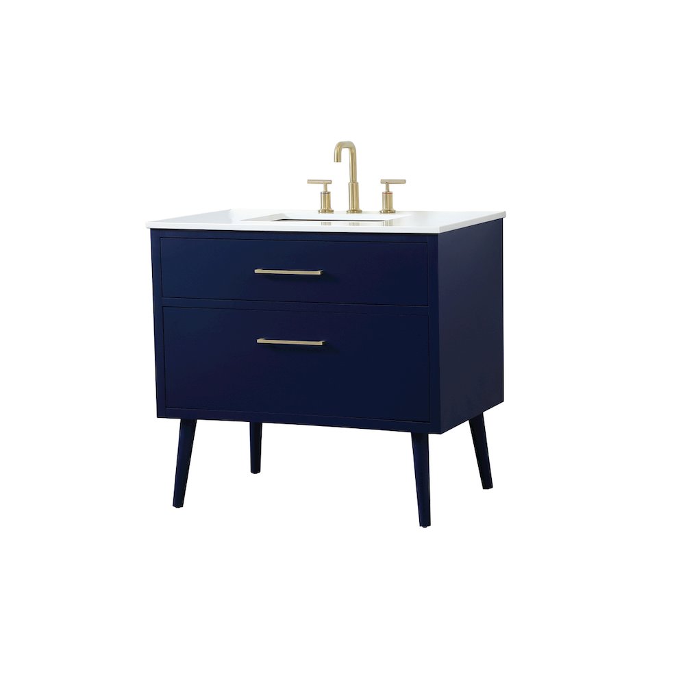 36 Inch Bathroom Vanity In Blue. Picture 8