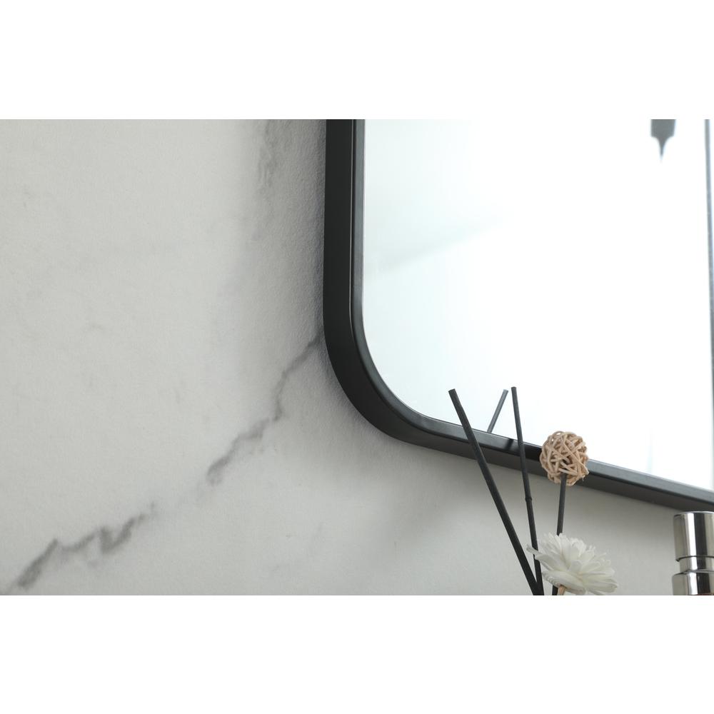 Soft corner metal square mirror 48x48 inch in Black. Picture 6