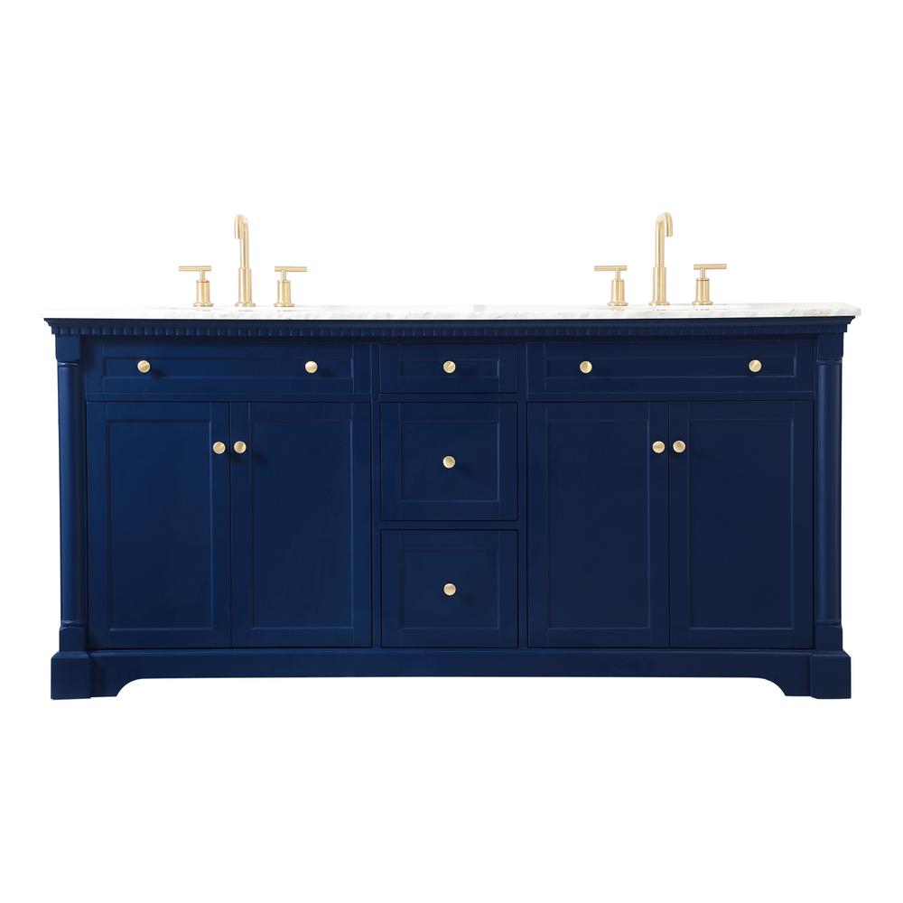 72 inch double bathroom vanity in Blue. Picture 1