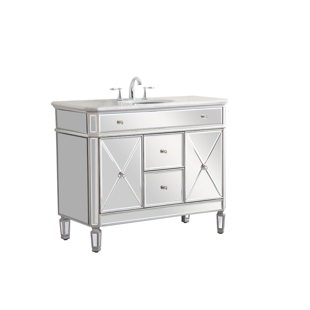 42 In. Single Bathroom Vanity Set In  Antique Silver. Picture 10