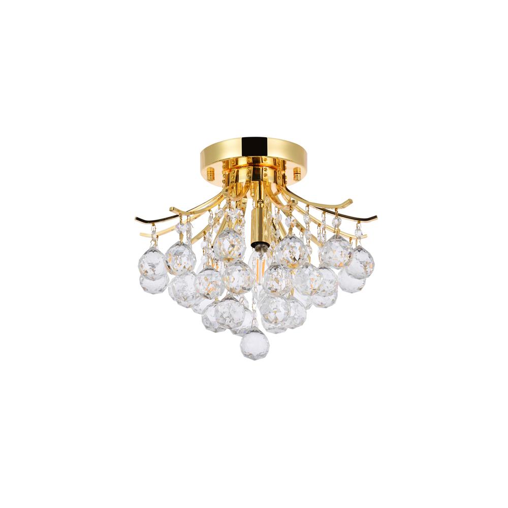 Toureg 3 light Gold Flush Mount Clear Royal Cut Crystal. Picture 6