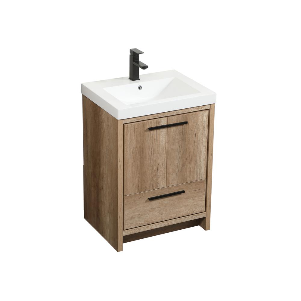 24 inch Single bathroom vanity in natural oak. Picture 8