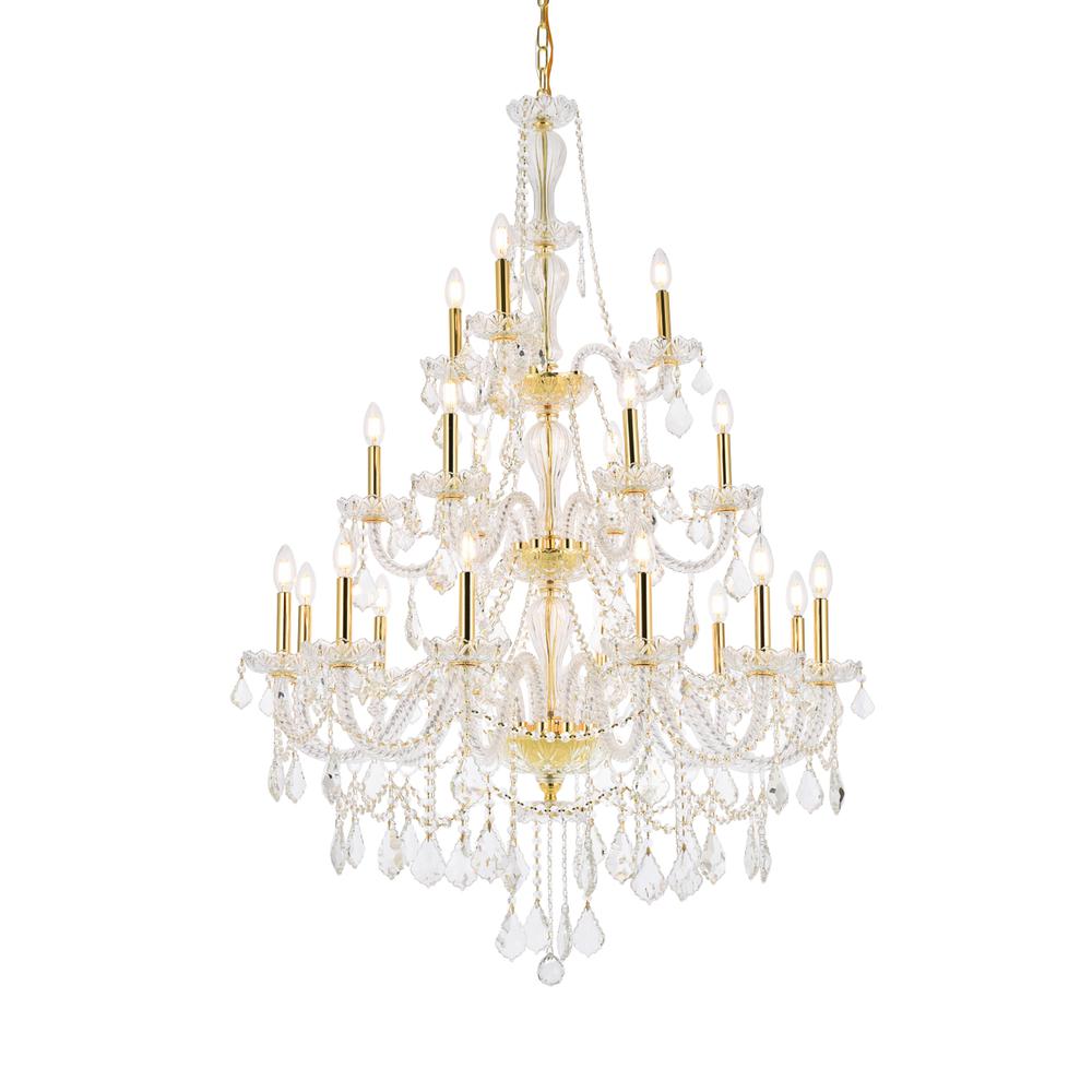Giselle 21 light Gold Chandelier Clear Royal Cut Crystal. Picture 2
