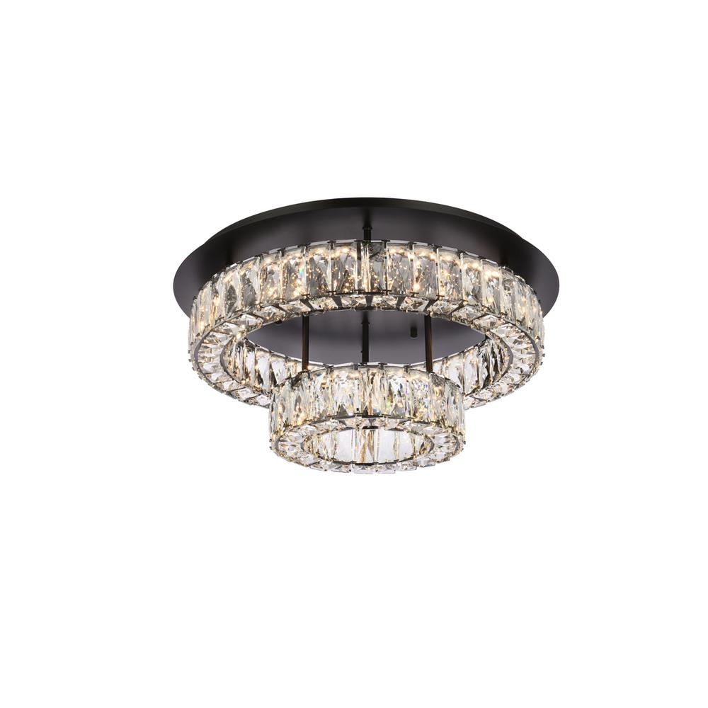 Monroe 22 inch LED double flush mount in black. Picture 2