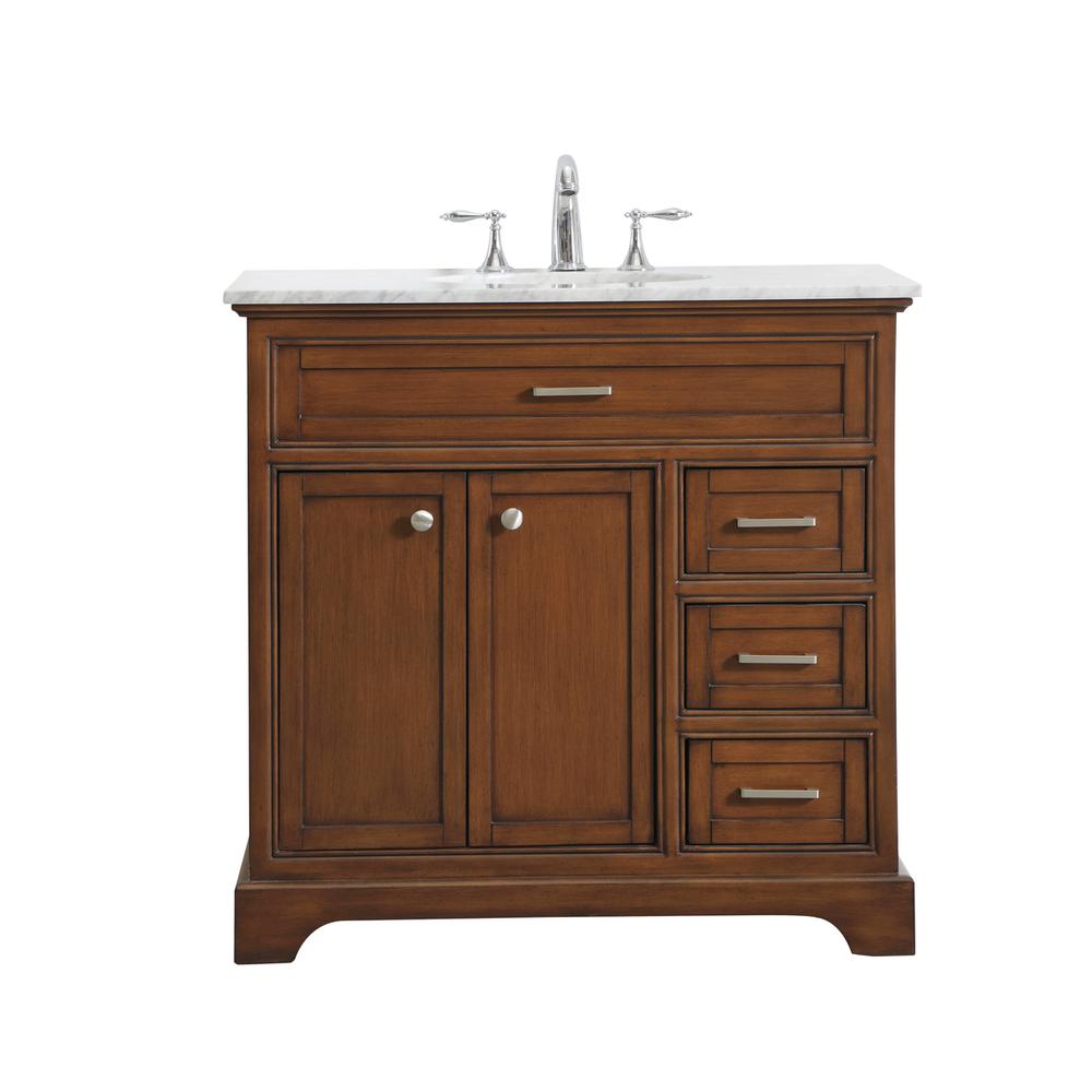 36 In. Single Bathroom Vanity Set In Teak. Picture 1