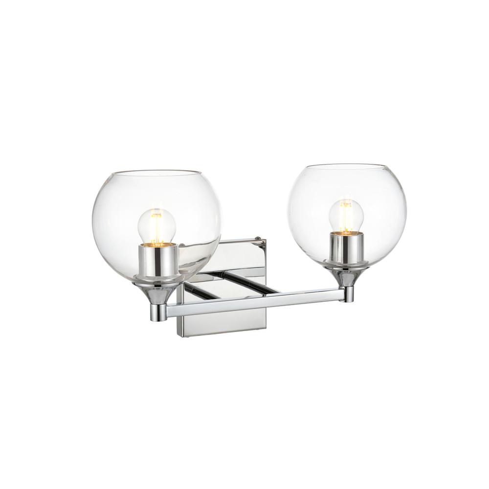 Foster 2 light Chrome and Clear Bath Sconce. Picture 3