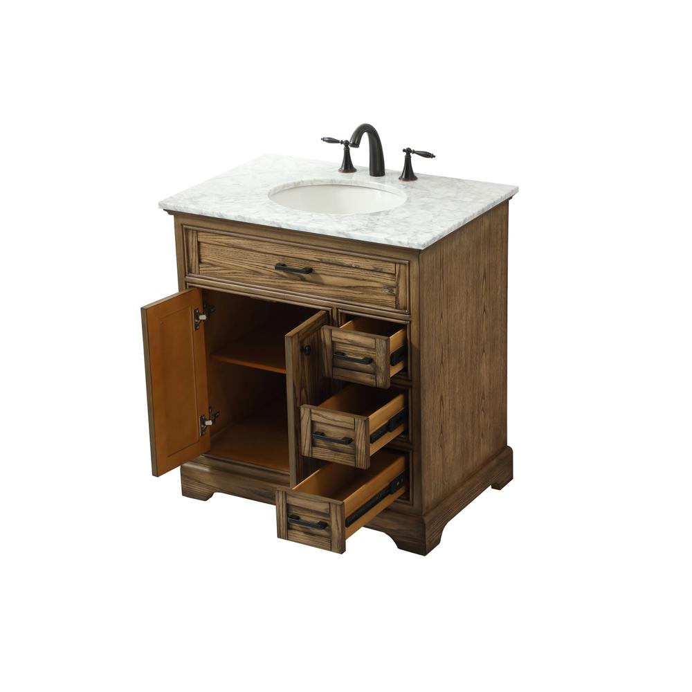 32 inch Single bathroom vanity in driftwood. Picture 9