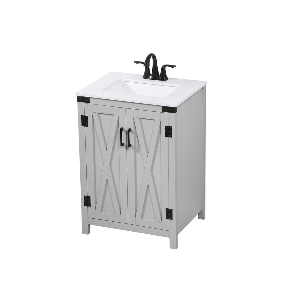 24 inch Single bathroom vanity in grey. Picture 8