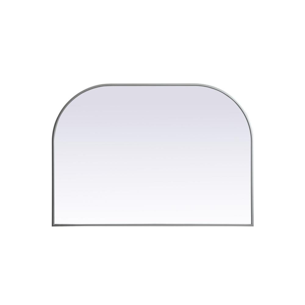 Metal Frame Arch Mirror 42x30 Inch in Silver. Picture 1