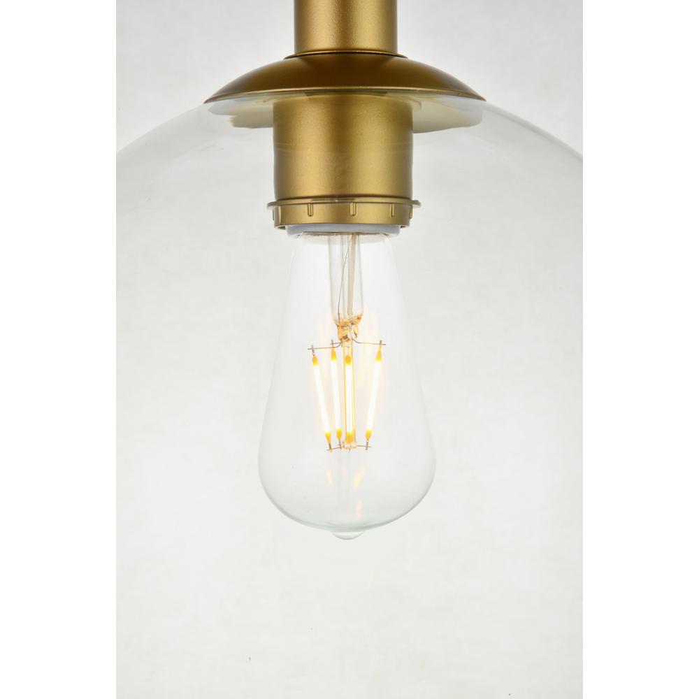 Baxter 1 Light Brass Flush Mount With Clear Glass. Picture 4