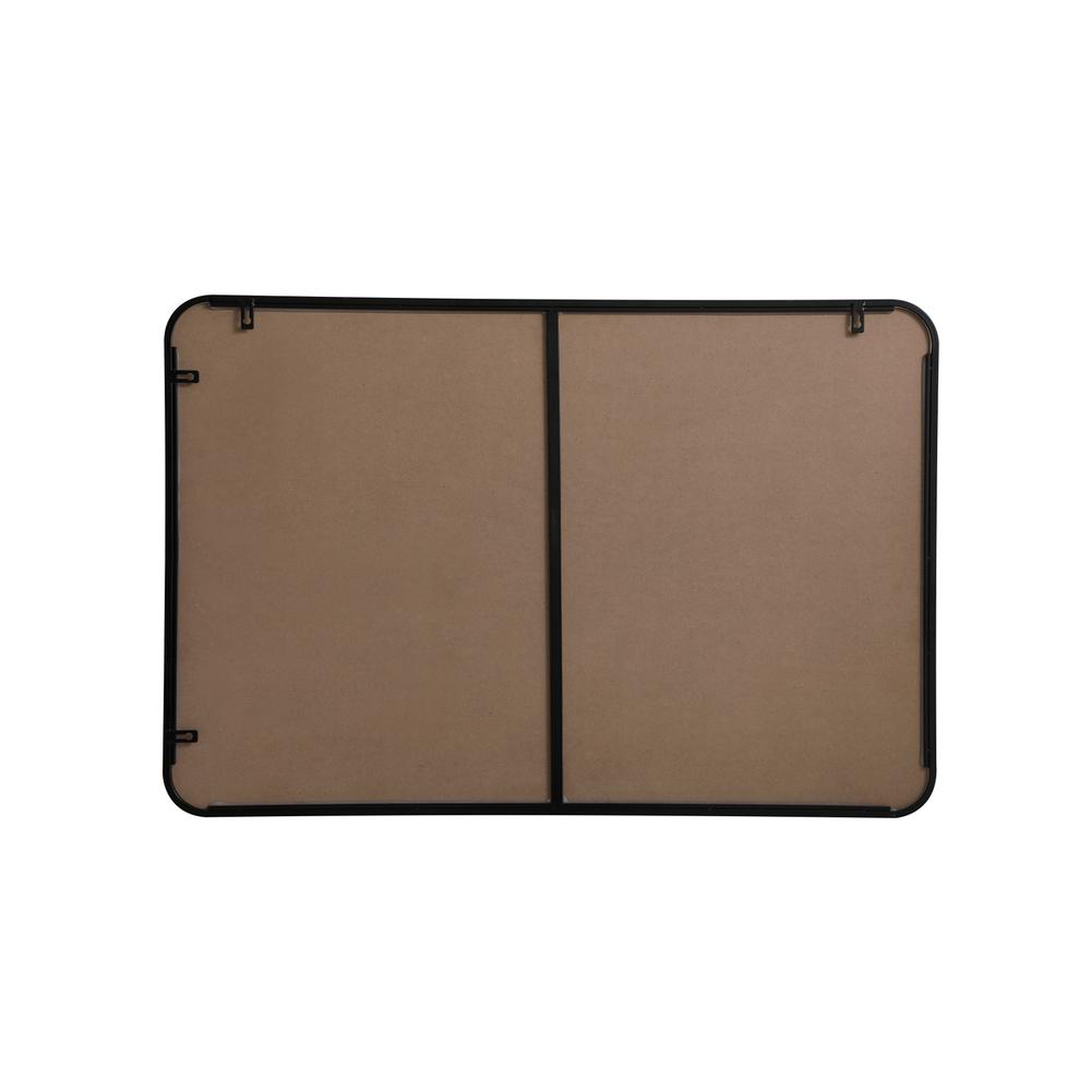 Soft corner metal rectangular mirror 27x40 inch in Black. Picture 8