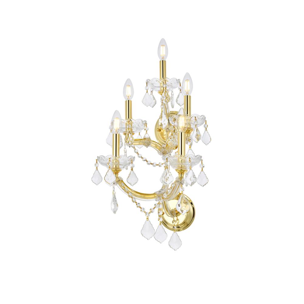 Maria Theresa 5 light Gold Wall Sconce Clear Royal Cut Crystal. Picture 2