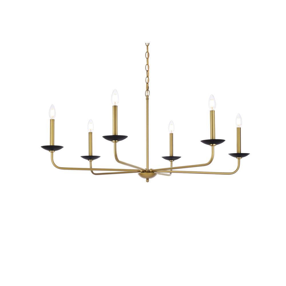 Cohen 42 inch pendant in black and brass. Picture 2
