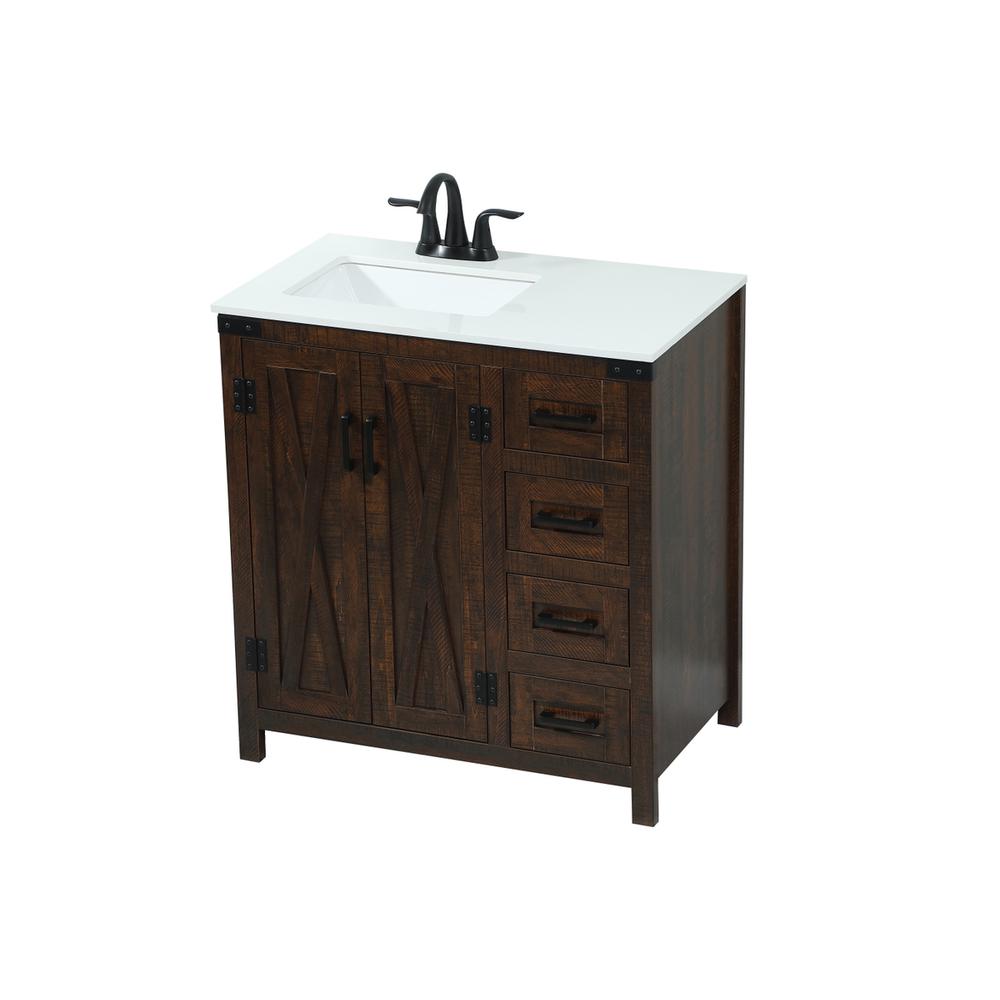 32 inch Single bathroom vanity in expresso. Picture 8