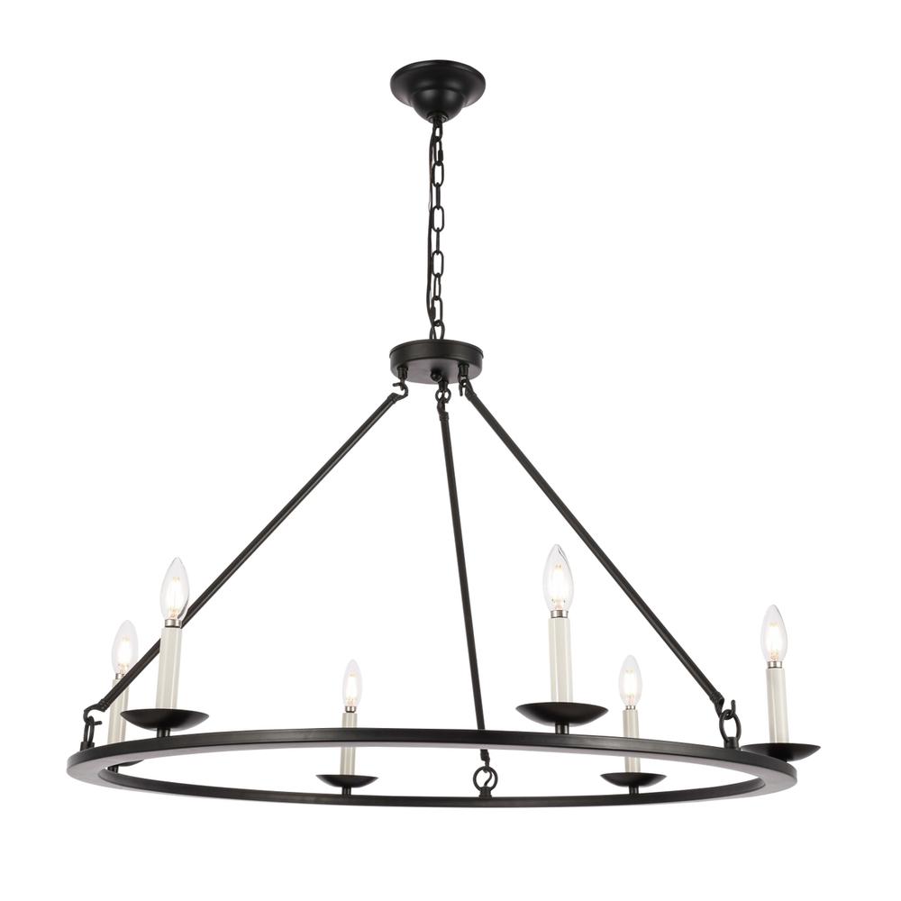 Maine 6 light Black chandelier. Picture 5
