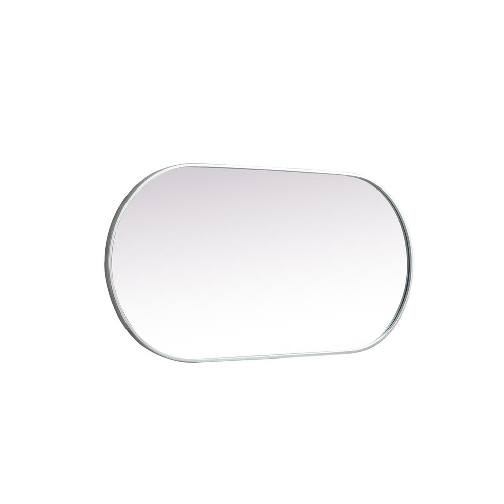 Metal Frame Oval Mirror 24x48 Inch in Silver. Picture 9
