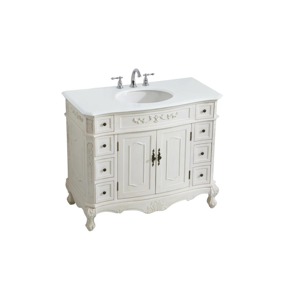 42 inch Single Bathroom vanity in Antique White. Picture 8