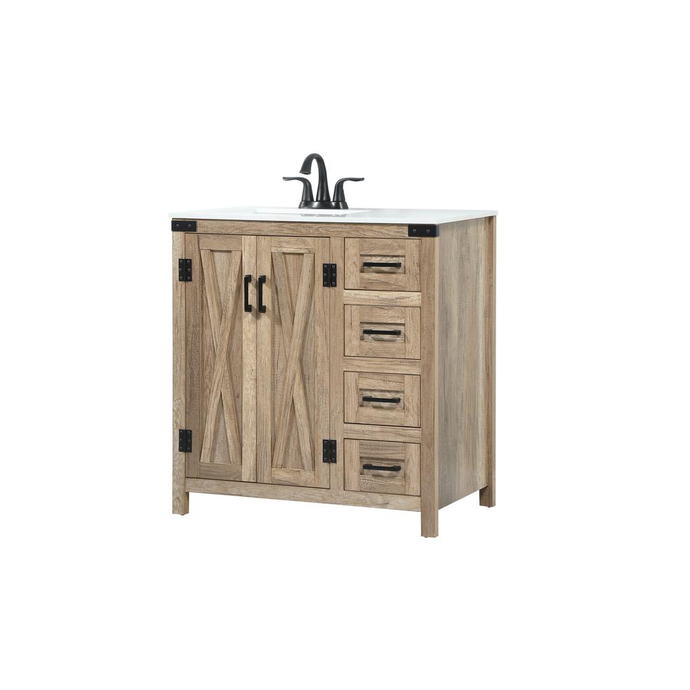 32 inch Single bathroom vanity in natural oak. Picture 7