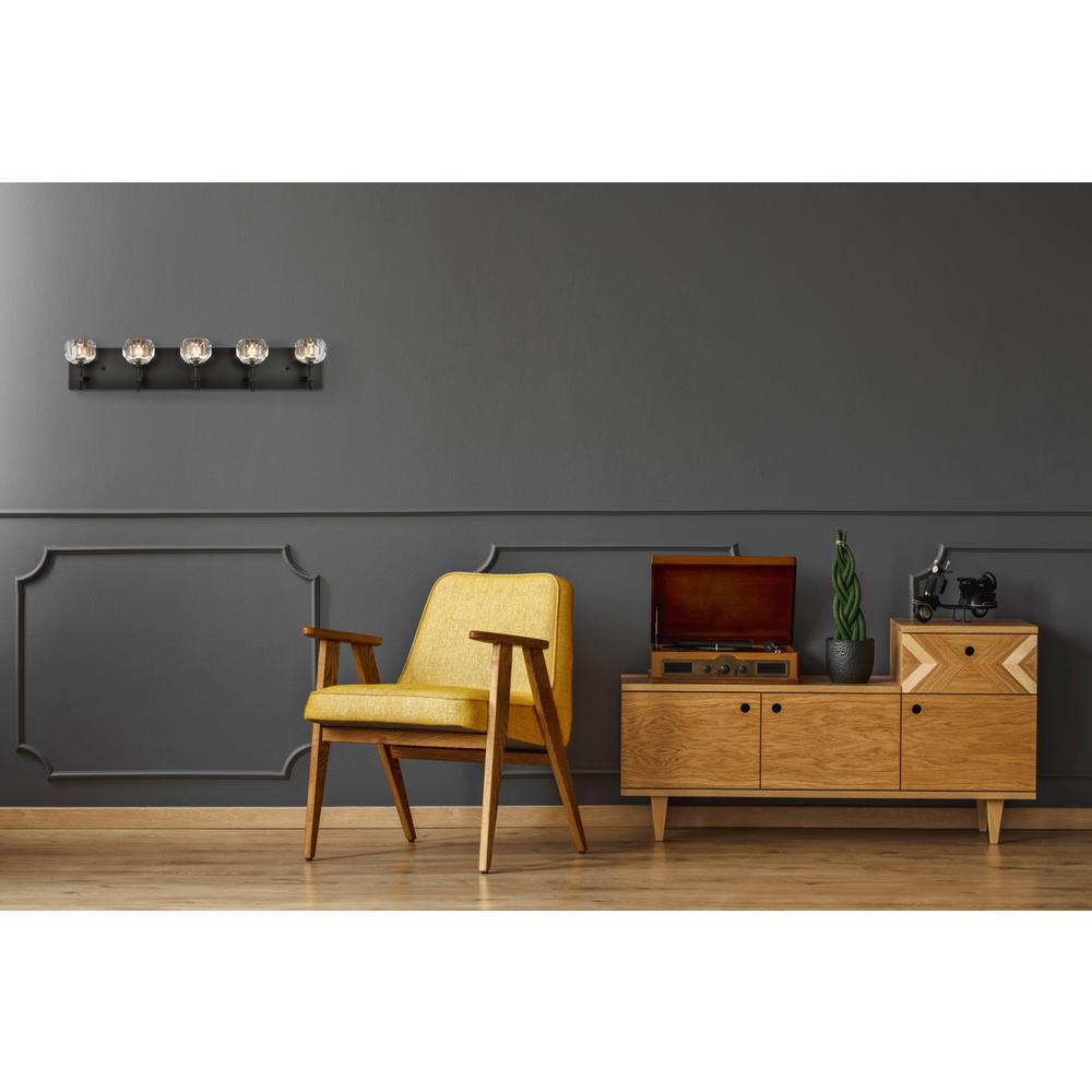 Graham 5 Light Wall Sconce in Black. Picture 6
