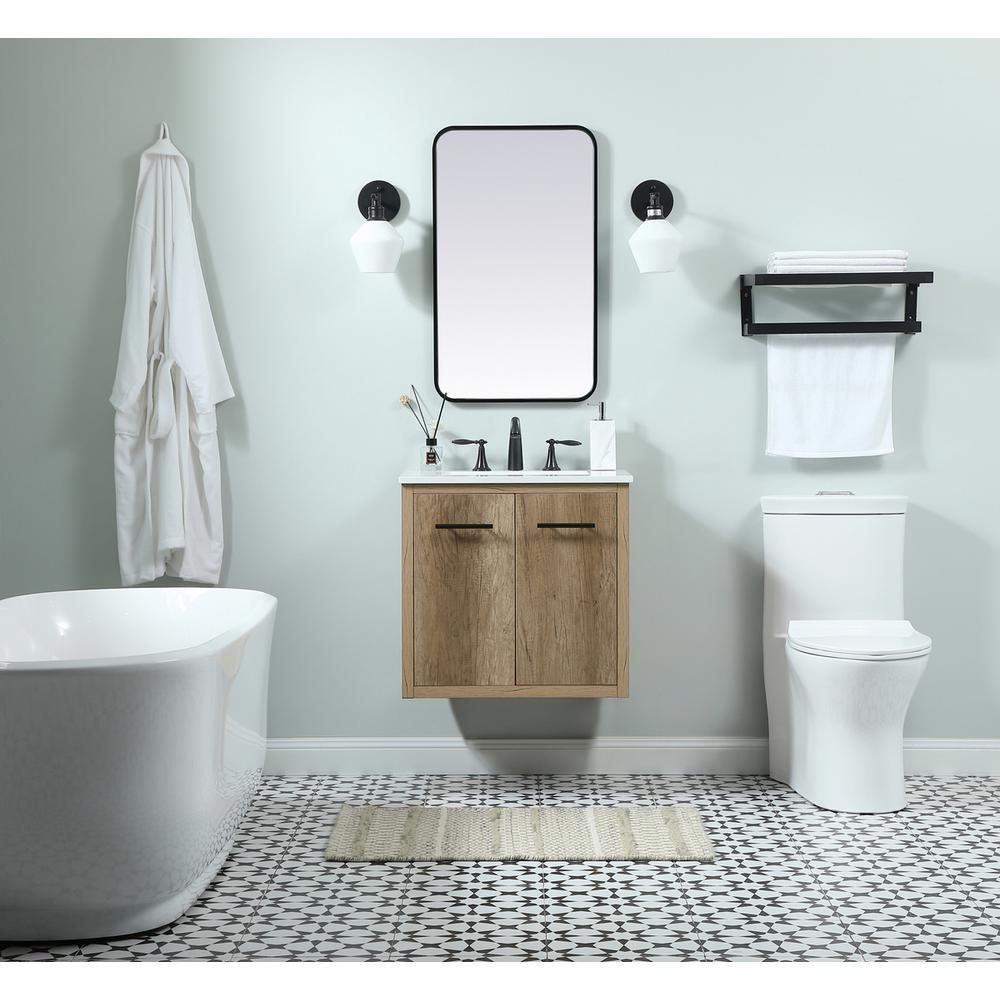 24 inch Single bathroom vanity in natural oak. Picture 7