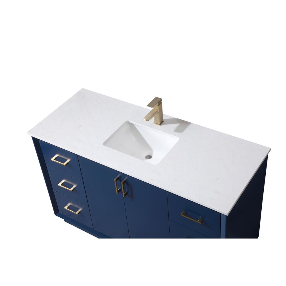 54 Inch SIngle Bathroom Vanity In Blue. Picture 10