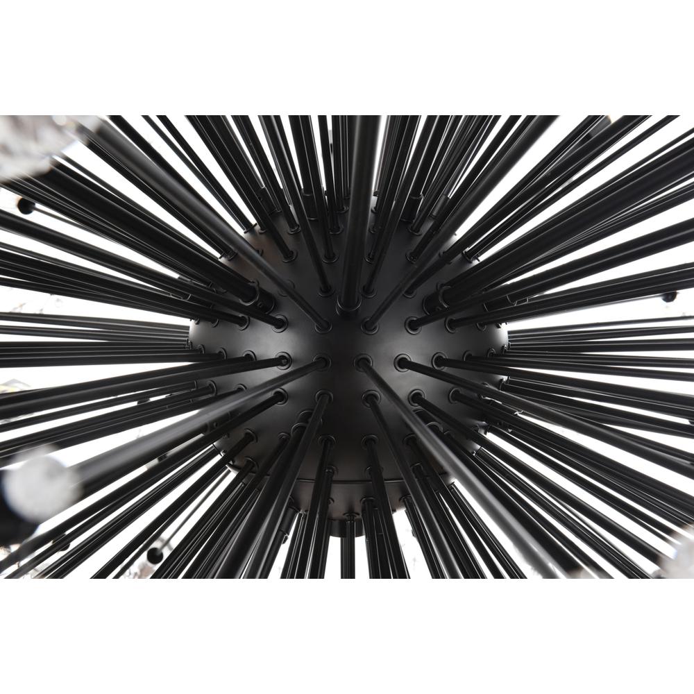 Vera 48 inch three tiers crystal starburst chandelier in black. Picture 4