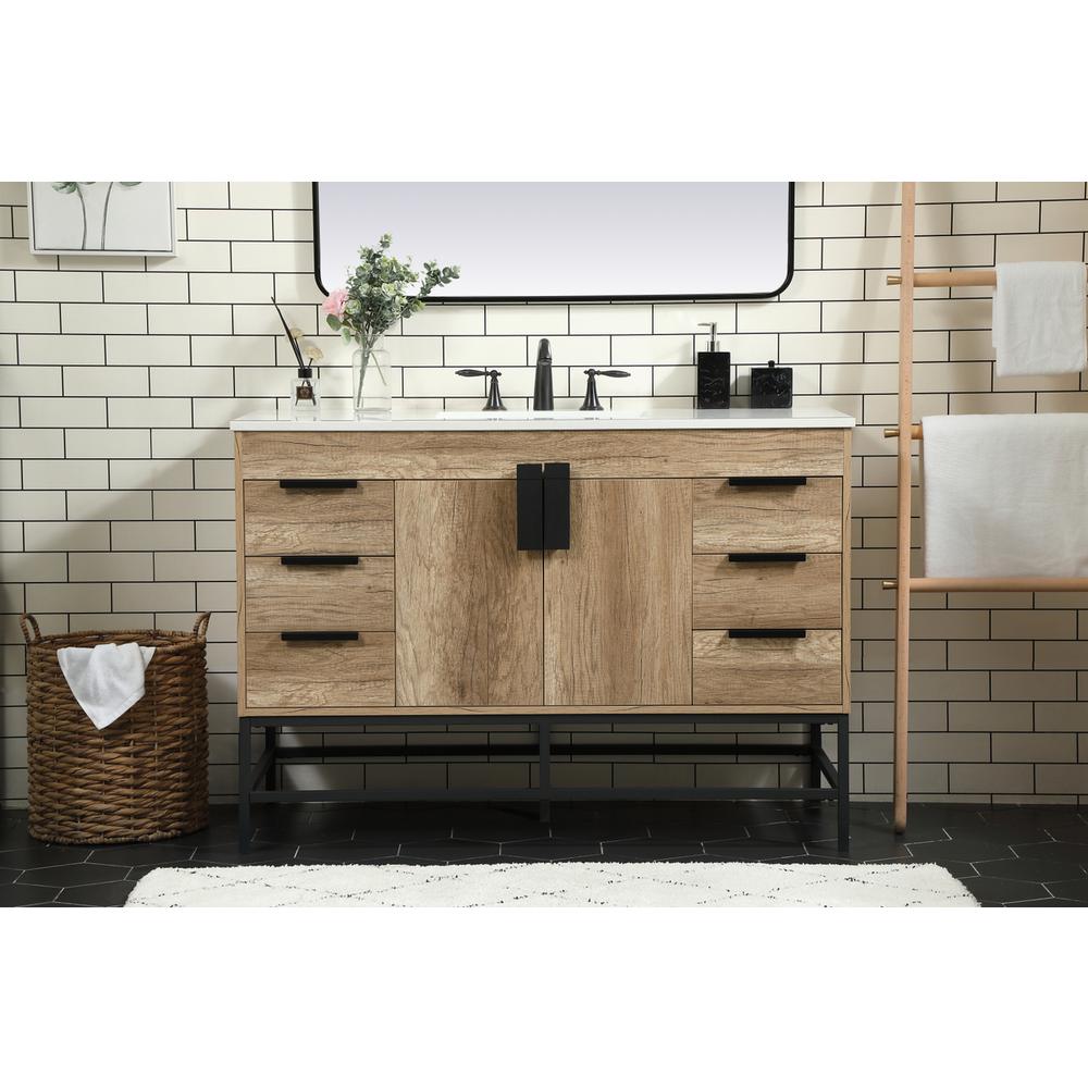 48 inch Single bathroom vanity in natural oak. Picture 14