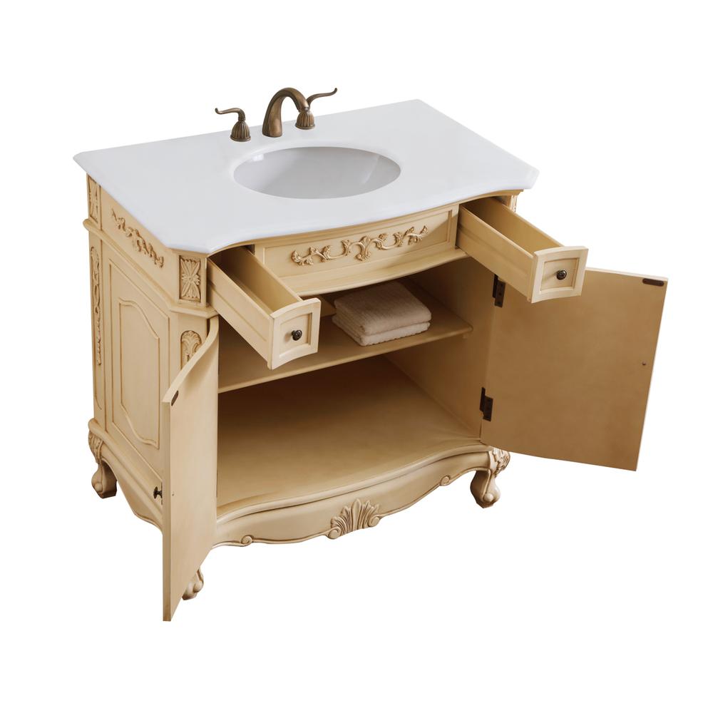 36 inch Single Bathroom vanity in light antique beige. Picture 13