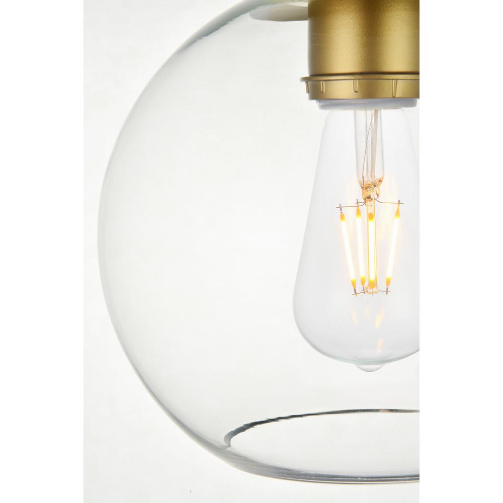 Baxter 1 Light Brass Flush Mount With Clear Glass. Picture 3