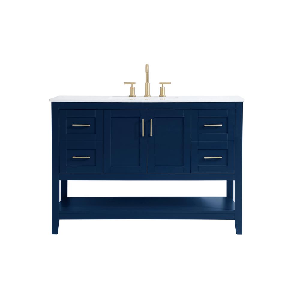 48 inch Single Bathroom Vanity in Blue. Picture 1