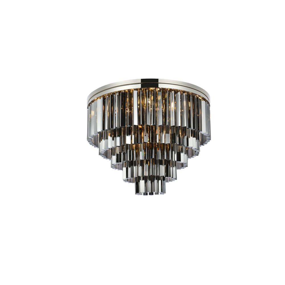 Sydney 17 light polished nickel Flush Mount Silver Shade. Picture 2