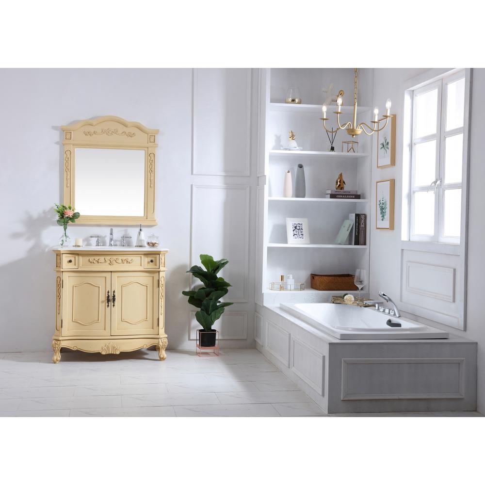 36 inch Single Bathroom vanity in light antique beige. Picture 8