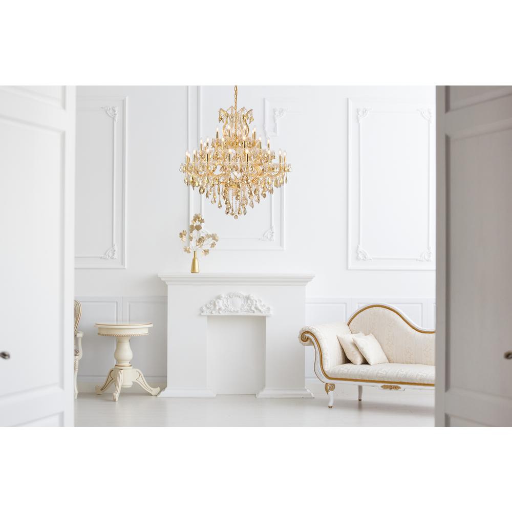 Maria Theresa 37 light Gold Chandelier Golden Teak (Smoky) Royal Cut Crystal. Picture 9