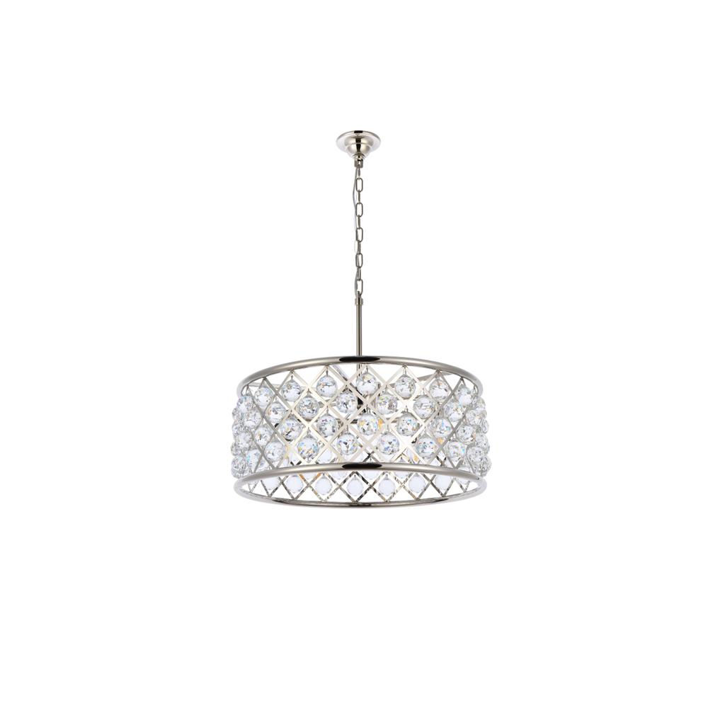 Madison 6 light polished Nickel Chandelier Clear Royal Cut Crystal. Picture 6