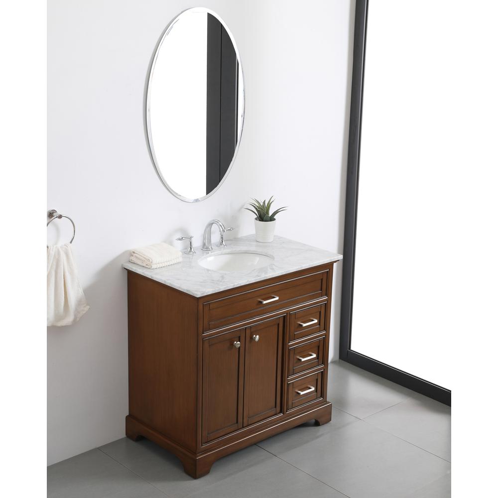 36 In. Single Bathroom Vanity Set In Teak. Picture 3