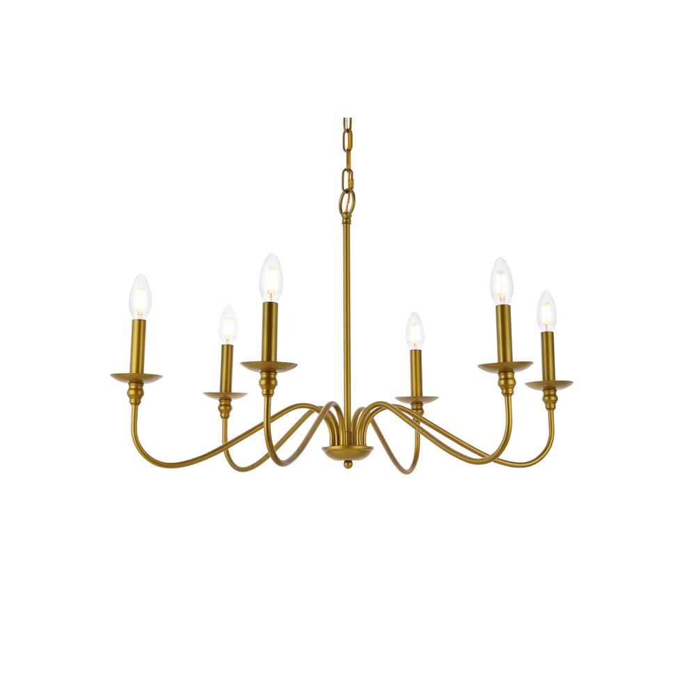 Rohan 30 inch chandelier in brass. Picture 2