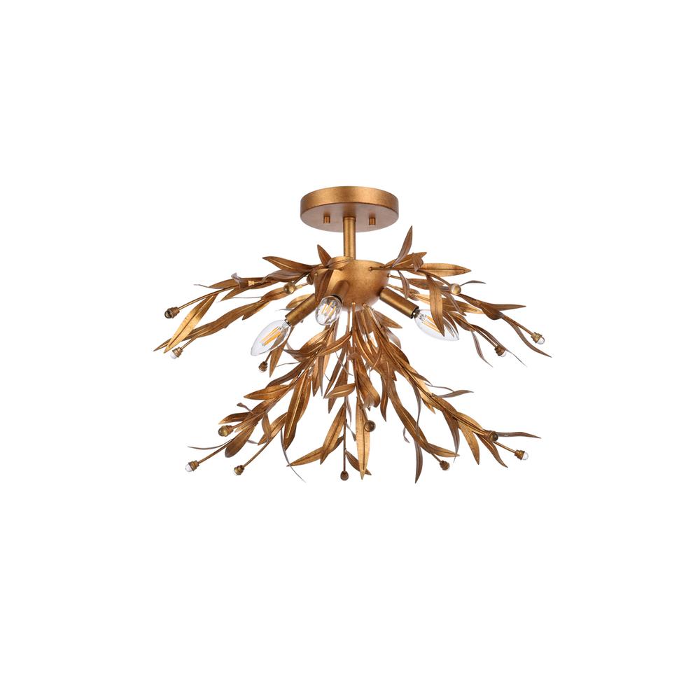 Priscilla 23 inch flush mount in gold leaf. Picture 6
