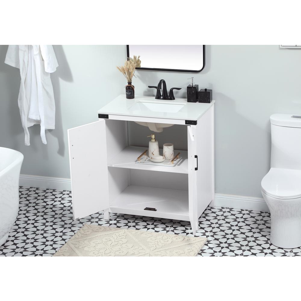 30 inch Single bathroom vanity in white. Picture 3