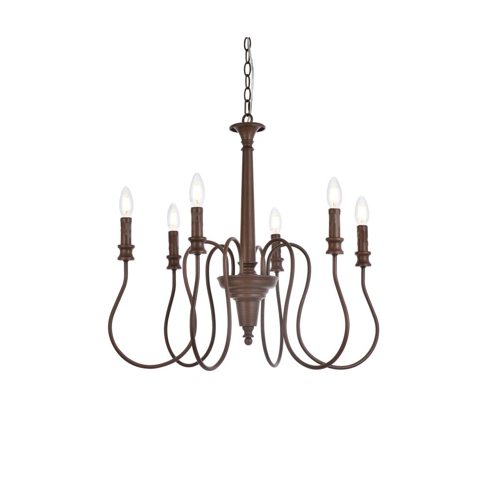 Flynx 6 lights pendant in weathered oak. Picture 2