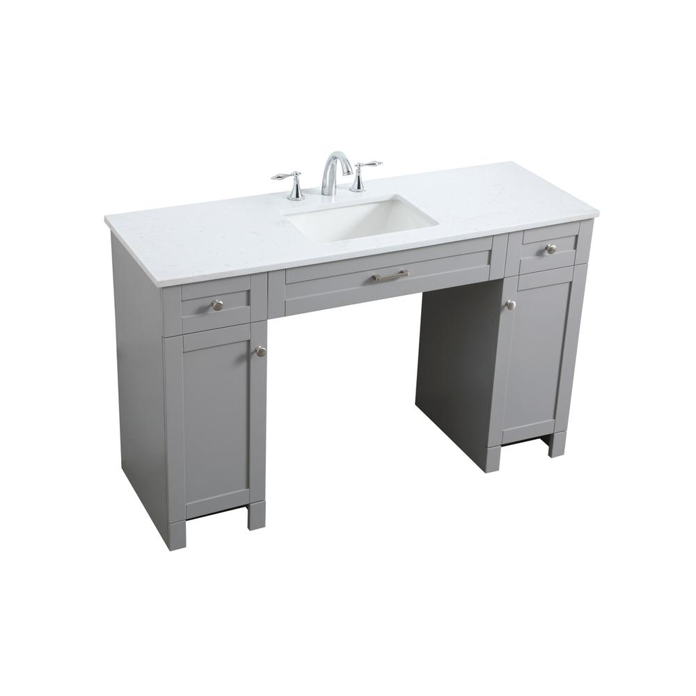 54 Inch ADA Compliant Bathroom Vanity In Grey. Picture 8