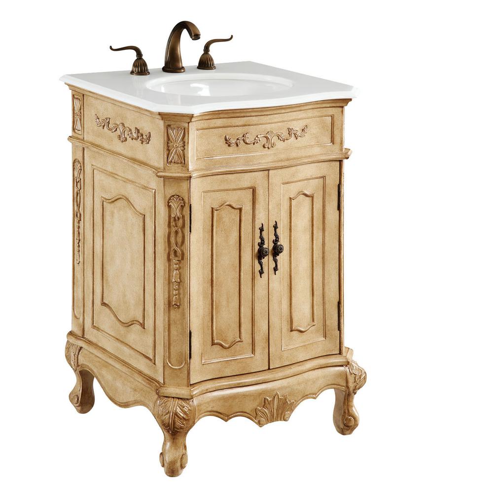 24 inch Single Bathroom vanity in Antique Beige. Picture 11