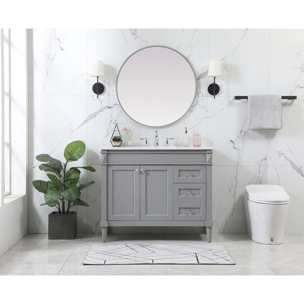 42 inch Single bathroom vanity in grey. Picture 4