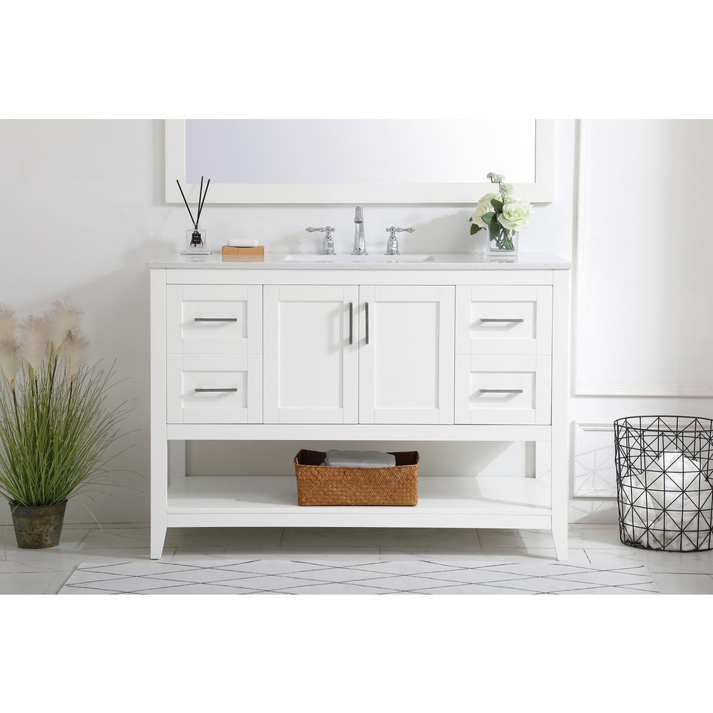 48 inch Single Bathroom Vanity in White. Picture 14
