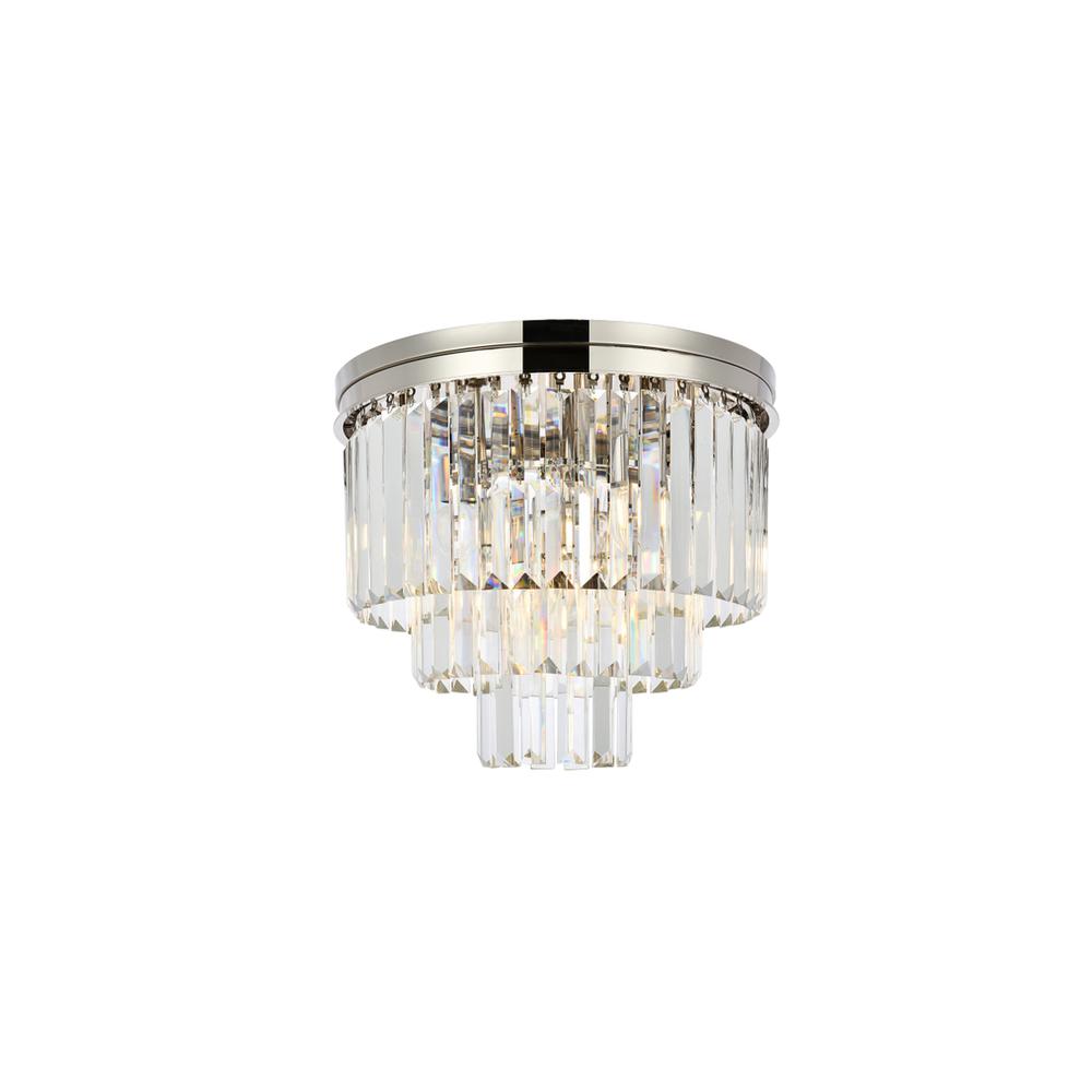 Sydney 9 light polished nickel Flush Mount Clear Royal Cut Crystal. Picture 1